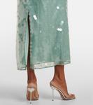 Платье макси без бретелек с пайетками от Casey Staud, Mist - фото 5