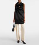 Шелковый топ с драпировкой от Meegan Khaite, черный - фото 2