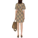 Приталенное платье-рубашка с поясом Burberry, хаки - фото 5