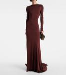 Платье из джерси со сборками David Koma, бордовый - фото 2