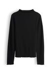 Топ OPUS SLIM FIT RIB FUNNEL NECK, Black - фото 5