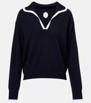 Кашемировый свитер Jardin des Orangers, Navy White - фото