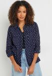 Блузка на пуговицах DOBBY TAB SLEEVE M&Co, темно-синий - фото