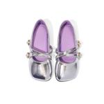 ABC DOUKIDS Детские кожаные туфли для детей ABCdoukids, серебряный - фото 3