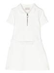 Moncler Enfant платье с короткими рукавами и поясом, белый - фото