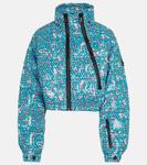 Пуховик с принтом MONCLER GRENOBLE, синий - фото