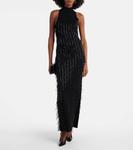 Расшитое макси-платье Galvan, Black - фото 2