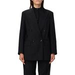 Max Mara Mattia двубортный блазер в полоску MaxMara, черный - фото