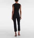 Шиммированные укороченные джерси слим-брюки Fforme, черный - фото 3