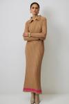 Вязаное платье Touche Prive, кэмел - фото 4