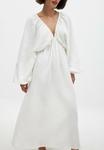 Платье макси V NECK NA-KD, белый - фото 3