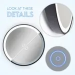 Зеркало Paco Home Yanni со светодиодной подсветкой, черный - фото 3