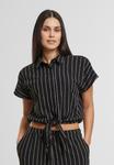 Рубашка STRUCTURED STRIPED TIED Urban Classics, черный - фото 4
