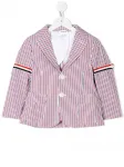 Однобортный блейзер в полоску Thom Browne Kids, мультиколор - фото