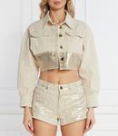 Куртка Pinko di jeans Cropped Fit, бежевый - фото