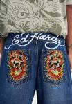 Расклешенные джинсы EXPLODING SKULL XXTRA Ed Hardy, синий деним - фото 4