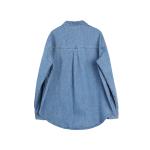 ELLE Рубашка Women's Blue Lapel Moderate Denim - фото 2