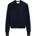 Кардиган с вышитым логотипом ami AMIPARIS, темно-синий - фото 2