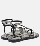 Сандалии из кожи с эффектом змеи Edna A.Emery, Eggshell Snake - фото 2