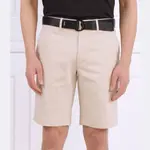 Современные шорты из твила приталенного кроя + ремень Calvin Klein, бежевый - фото