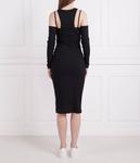 Платье Calvin Klein Jeans в рубчик с голыми плечами, черный - фото 4