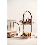 Этажерка CUCINA, 2 уровня - высота 32 см Многоярусная сервировочная этажерка для подачи и презентации Leonardo, серебристый/прозрачный - фото 2