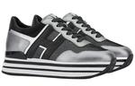 H222 Mid Top Platform Shoes Women's Black Silver HOGAN - фото 2