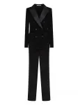 Костюм с двубортным блейзером Tagliatore, черный - фото