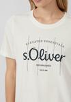 Футболка s.Oliver MIT LOGO UND SCHMUCKSTEINEN, Creme/Dark Blue - фото 2