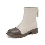 Женские полусапожки AOKANG на каблуке 3,5 см, цвет экрю - фото 8