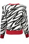 Женский джемпер Gaelle Paris с узором зебра и контрастными деталями, черно-белый - фото 2