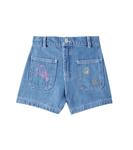 Вышитые джинсовые шорты Kostas The New Society, Mid Blue Denim - фото