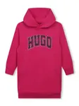 Платье с капюшоном и логотипом HUGO KIDS, розовый - фото