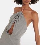 Платье макси с халтернеем The Attico, Melange Grey - фото 4