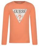 Лонгслив детский Guess с логотипом бренда, оранжевый - фото