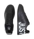 Кроссовки кожаные Just Cavalli с надписью, черный / белый - фото 4