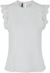 Кружевной топ "PCOLLINE" Pieces, кремовый - фото 4