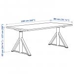Стол для сидеть/стоять IKEA IDÅSEN, 160x80, черный/бежевый - фото 8