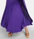 Плиссированное шелковое платье Valentino, Violet Blue - фото 6