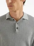 Рубашка Rib-knit polo sweater Brunello Cucinelli, серый - фото 5