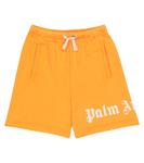 Шорты из хлопкового джерси с логотипом Palm Angels, оранжевый - фото