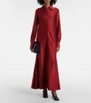 Платье-рубашка из атласа Jil Sander, Cherry - фото 2