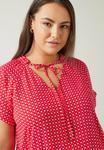 Блуза DOT PRINT TIE NECK Evans, красный - фото 4