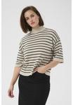 Футболка Kaffe LIZZA STRIPED TURTLENECK, Feather Gray Black Stripe/Beige - фото