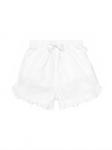 Шорты-пулл-ап для девочек с оборками, белые Laranjinha - фото