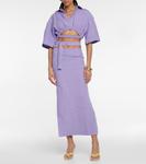 Льняной топ с вырезом Christopher Esber, Lilac - фото 2