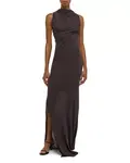 Платье-Макси с драпировкой Helmut Lang, коричневый - фото 2