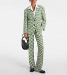 Клетчатый однобортный пиджак Dries Van Noten, зеленый - фото 7