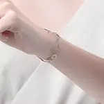 Детский/Подростковый браслет с подвеской в виде сердца из кубического циркония из стерлингового серебра Genevive, white - фото 2