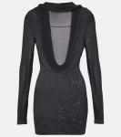 Мини-платье Rayne из шелка и кашемира Aya Muse, Charcoal - фото